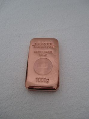 Kupfer Barren 1 kg CU Bar Fine Copper Ingot 999,9 Reinheit Zertifiziert Fein