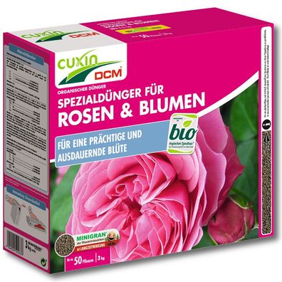 Cuxin Rosendünger und Blumendünger 3 kg organisch Biodünger Naturdünger ÖKO