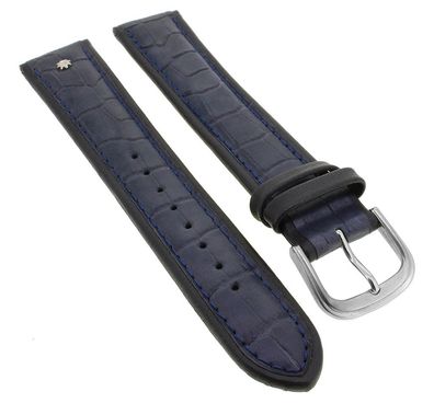 Junghans ? Uhrenarmband XL 21mm blau Leder mit Krokoprägung ? 030/4962