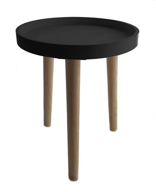 Deko Holz Tisch schwarz - 36x30 cm - kleiner Beistelltisch Couchtisch Sofatisch