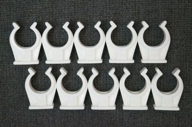 10 x Rohrschelle Rohrklemme Rohrclip 20-22 mm weiß