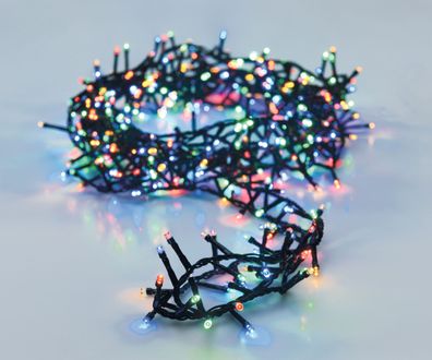 Weihnachtsbaum Deko Lichterkette bunt - 14 m / 700 LED - Speicher 8 Funktionen Außen