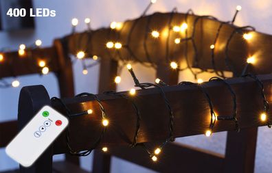 Weihnachtsbaum Lichterkette 400 LED - 40 m - Fernbedienung 8 Funktionen - Außen