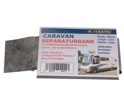 Vebatec Caravan Butylband Reparaturband Vlies kaschiert 50mm x 1.5m
