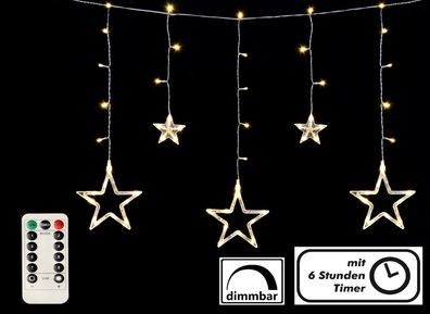 Sternenvorhang 138 LED mit Auto Timer + Fernbedienung - Stern Lichterkette Außen