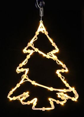 LED Weihnachts Fensterbild - Tannenbaum - Deko Fenster Beleuchtung mit Dual Timer