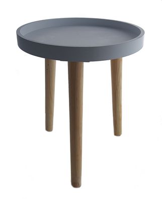Deko Holz Tisch grau - 36x30 cm - kleiner Beistelltisch Couchtisch Sofatisch