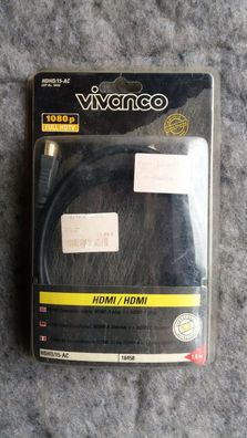 Vivanco 1080p FULL HDTV HDMI Kabel, HDMI-A Stecker auf HDMI-C Stecker, 18458