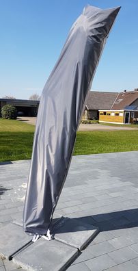Schutzhülle Ampelschirm DELUXE - grau - Ampelschirmhülle Sonnenschirm Hülle