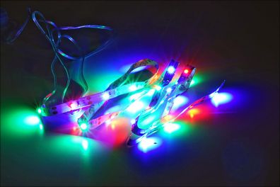 LED Stripe in bunt - 3m / 90 LED - Streifen mit Batterie - Band Leiste Strip RGB