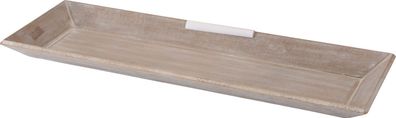 Vintage Holz Kerzentablett shabby weiß - 60 x 21 cm - Servier Brett Deko Tablett
