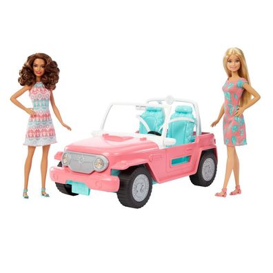 City Cruiser | Auto mit Barbie Puppe & Freundin | Mattel BFPR59 | Jeep Cabrio