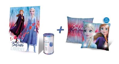 Frozen / Die Eiskönigin 2 Set Fleece-Decke Silk-Touch + LED Kissen (40x40cm)