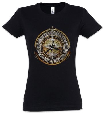 Alethiometer Damen T-Shirt Der The Golden Goldene Zeichen Compass Symbol Kompass
