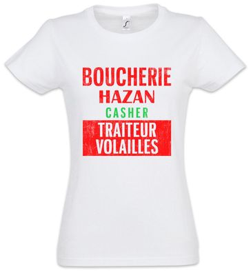 Boucherie Hazan Sign Damen T-Shirt Joint Symbol Venture Logo Metzger Firmenlogo