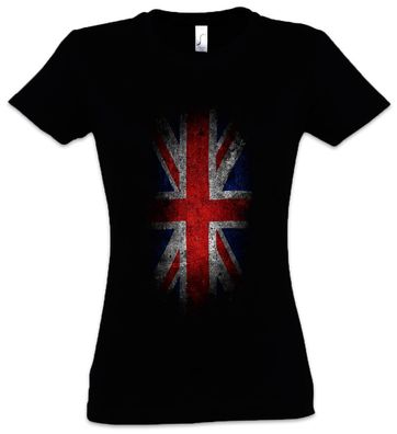 Vintage Uk Union Jack Flag Damen T-Shirt England Great Britain Fahne Royal