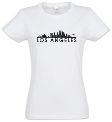 Skyline Los Angeles Damen T-Shirt City Fun United States of America USA US Flag