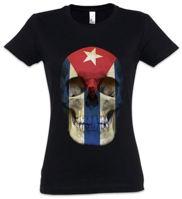 Cuba Skull Flag Damen T-Shirt Totenkopf Fahne Revolution Che Guevara Guerilla