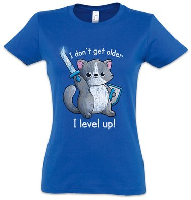 I Don't Get Older I Level Up Cat Damen T-Shirt Katze Katzen Fun Game Gamer Nerd