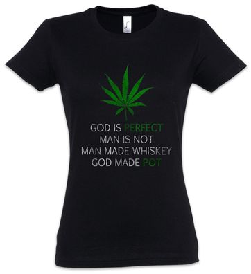 Cannabis Leaf Poem Damen T-Shirt Marihuana Weed Ganja Blatt Mary Jane Gras