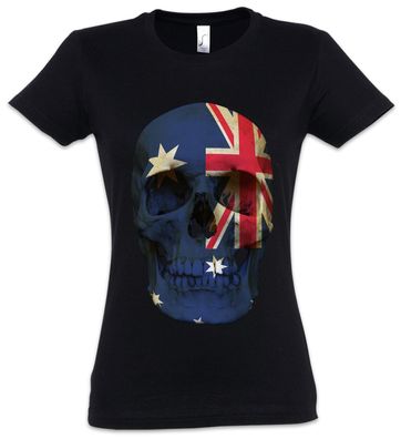 Classic Australia Skull Flag Damen T-Shirt Flagge Totenkopf Fahne Australien