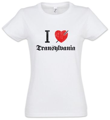 I Love Transylvania Damen T-Shirt Romania Fun Vampire Silence Dracula Transylvanien
