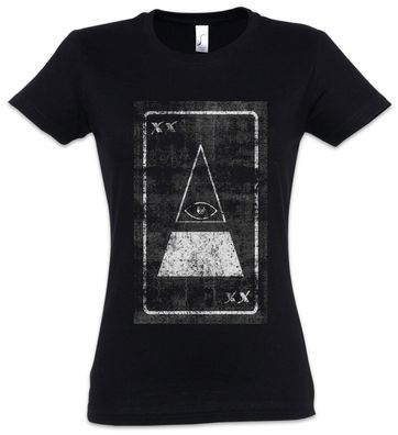 Tarot The Eye of Illuminati Damen T-Shirt Logo Das Auge der Illuminaten Karte