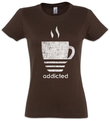 Coffee Addicted Damen T-Shirt Love Café Kaffee
