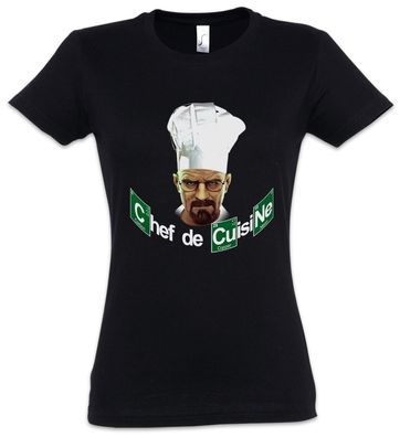 Black Chef De Cusine Damen T-Shirt Meth Cook Breaking Girlie Walter White Bad