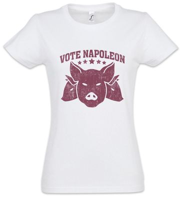 Vote Napoleon Damen T-Shirt Animal Animals Pig Pigs Farm Symbol Sign Logo For