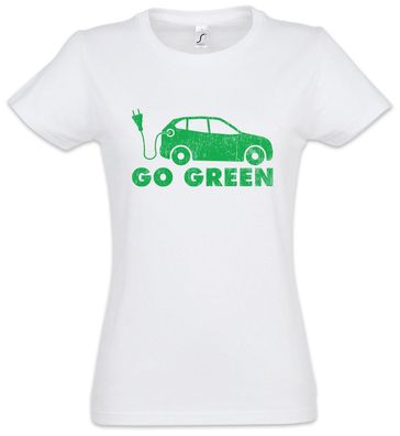 BEV Go Green Damen T-Shirt Ev Eletric Vehicle Energy Fun Car Cars Zero Emissions