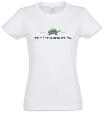 Tet Corporation Damen T-Shirt The Dark Symbol Sign Logo Tower Firma Firmenlogo