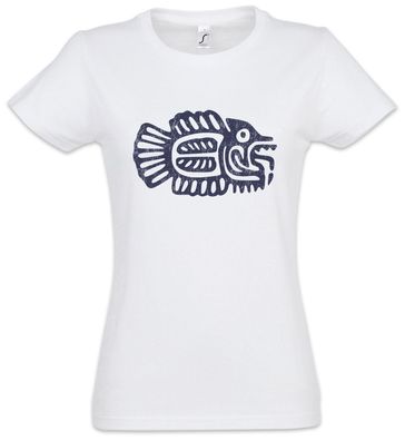 Inca Fish Symbol Damen T-Shirt Inka Tätowierer Tattoo Indianer Stamm Zeichen