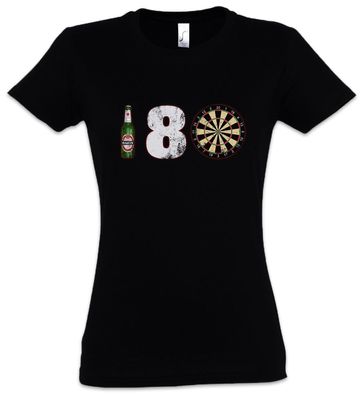 180 Darts Woman Damen T-Shirt Dart Arrows Dart Target Pfeile Profi Shirt