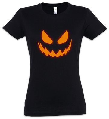 Glowing Halloween Pumpkin I Damen T-Shirt Kürbis Trick Or Treat Usa Creature