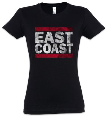 East Coast Damen T-Shirt Run Fun Usa United States New City Side West Ostküste