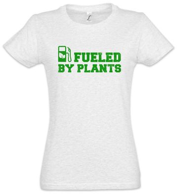 Fueled By Plants Damen T-Shirt Vegan Veganer Vegetarisch Vegetarier Essen Food