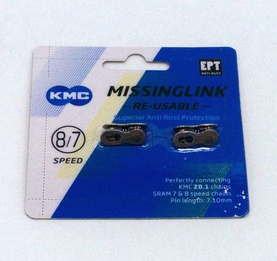 KMC Missing Link Kettenschloss 2er 7 Speed (KMC, Shimano) 7,1mm PIN