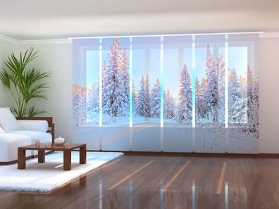 Schiebegardine "Wintermärchen" Flächenvorhang Gardine Vorhang mit 3D Druckmotiv