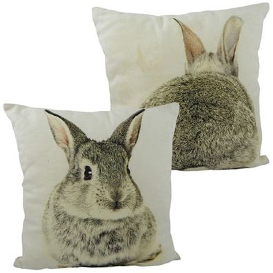 Mars & More Kissen Kissenbezug Kaninchen Hase weiß 33x33cm Füllung Kuschelkissen
