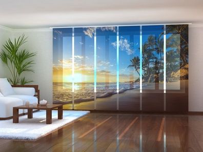 Schiebegardine "Sonnenaufgang im Paradies" Flächenvorhang Gardine mit 3D Druckmotiv