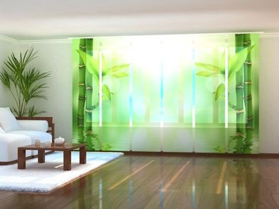 Schiebegardine "Grüner Bambus" Flächenvorhang Gardine Vorhang mit 3D Druckmotiv