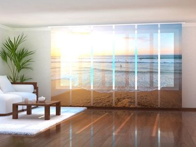 Schiebegardine "Spanische Küste" Flächenvorhang Gardine Vorhang mit 3D Druckmotiv