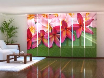 Schiebegardine "Tropische Blumen" Flächenvorhang Gardine Vorhang mit 3D Fotomotiv
