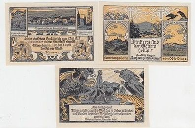 Serie mit 3 Banknoten Notgeld Stadt Eschershausen 1921