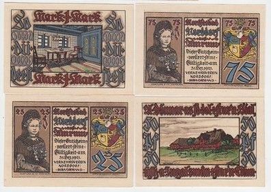 kompl. Serie 4 Banknoten Notgeld Verkehrsverein Norddorf auf Amrum um 1922