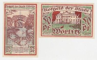 2 Banknoten Notgeld Stadt Wörlitz um 1921