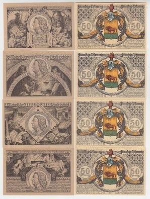 kompl. Serie 8 Banknoten Notgeld Stadt Schleiz Böttger Serie 1921