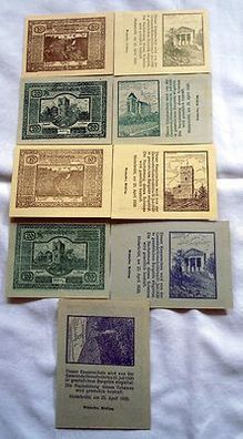 9 Banknoten Notgeld der Gemeinde Hinterbrühl bei Wien Österreich 1920