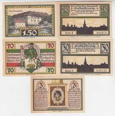 kompl. Serie mit 5 Banknoten Notgeld Städtische Sparkasse Insterburg um 1922